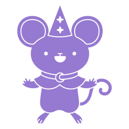 Cute mouse character in wizard costume PNG Design