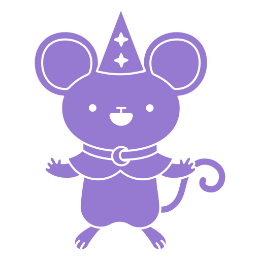Cute mouse character in wizard costume PNG Design