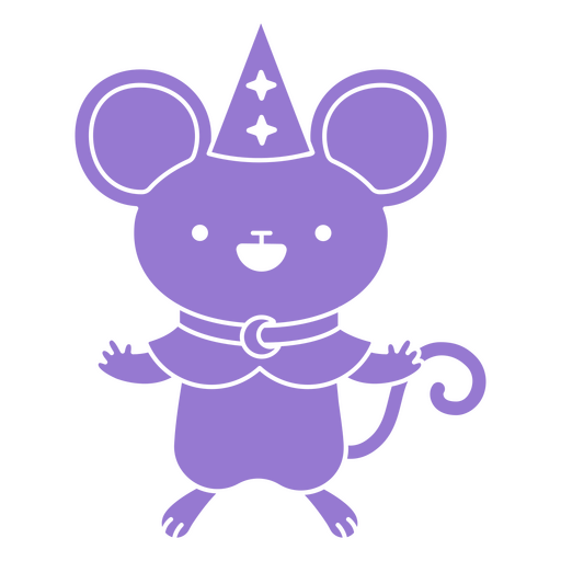 Lindo personaje de ratón disfrazado de mago Diseño PNG