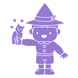 Lindo niño mago con búho Diseño PNG
