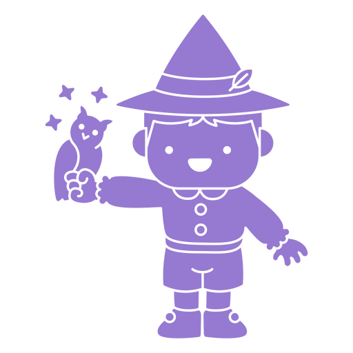 Lindo niño mago con búho Diseño PNG