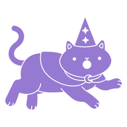 Lindo gato de dibujos animados con ropa de mago Diseño PNG