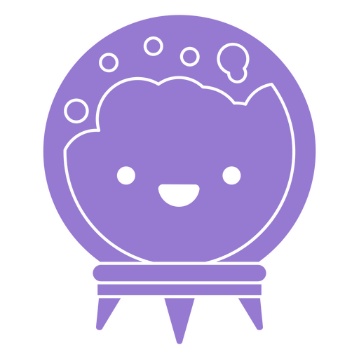 Lindo personaje de dibujos animados de bola de cristal Diseño PNG