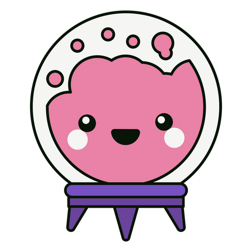 Cute kawaii crystal ball character PNG Design