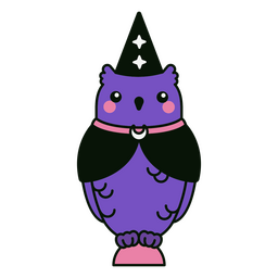 Lindo búho mago de halloween Diseño PNG