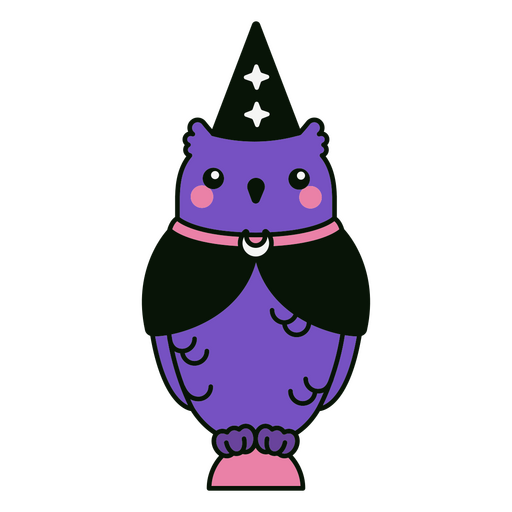 Cute halloween wizard owl PNG Design