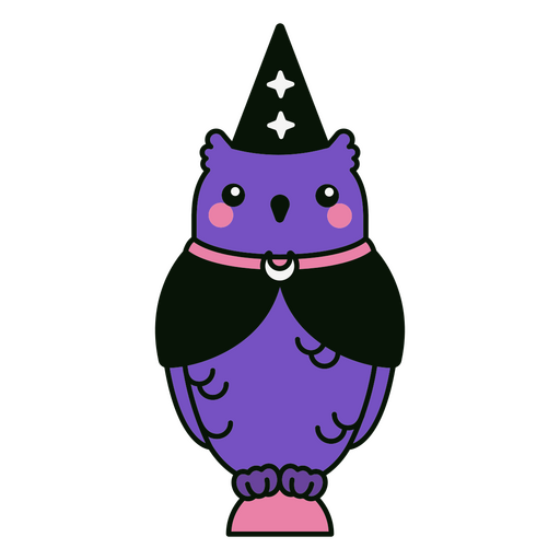 Lindo búho mago de halloween Diseño PNG