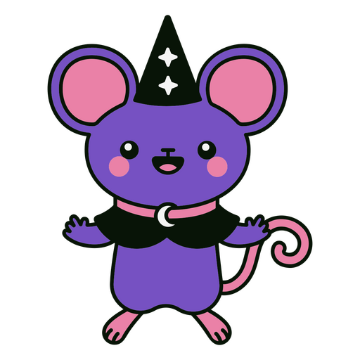 Lindo personaje de ratón mágico Diseño PNG