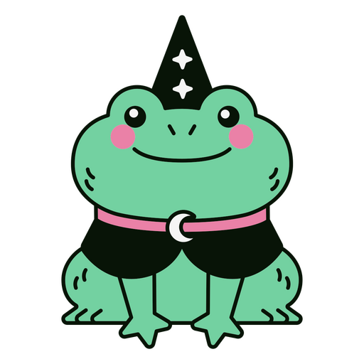 Cute magic frog character PNG Design