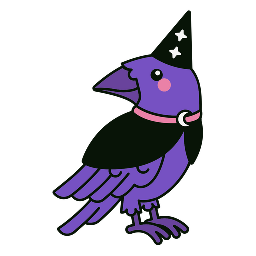 Cute bird in wizard costume PNG Design