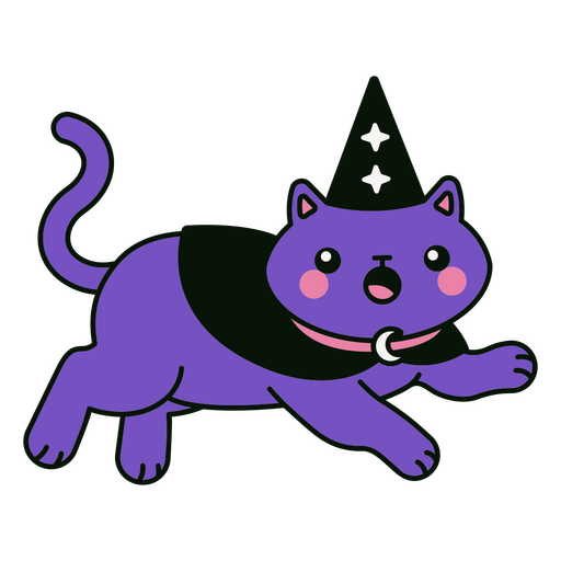 Lindo gato disfrazado de mago Diseño PNG