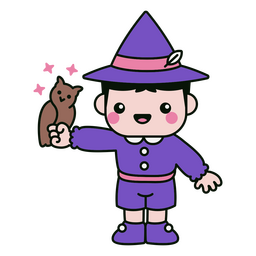 Netter kawaii Zauberercharakter PNG-Design