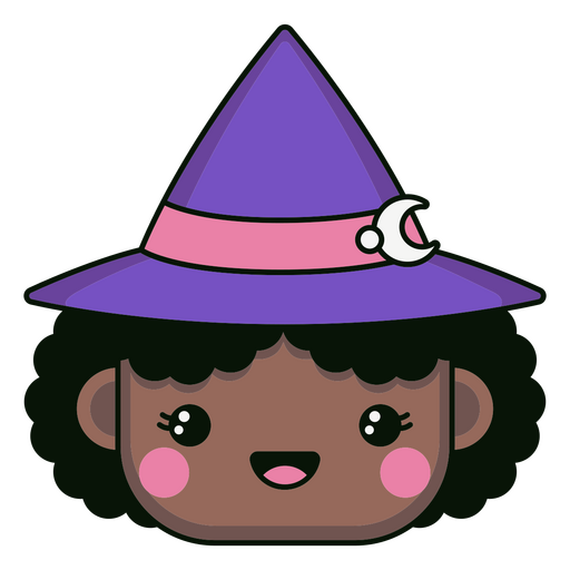 Cute witch kawaii character PNG Design