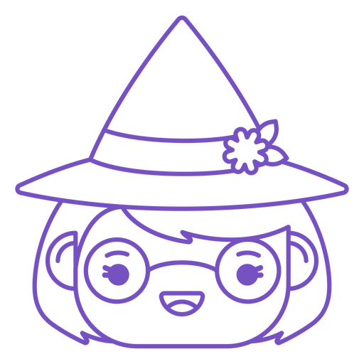 Cute witch with glasses  PNG Design