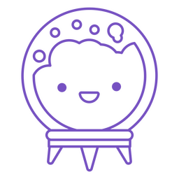 Cute magic crystal ball character  PNG Design