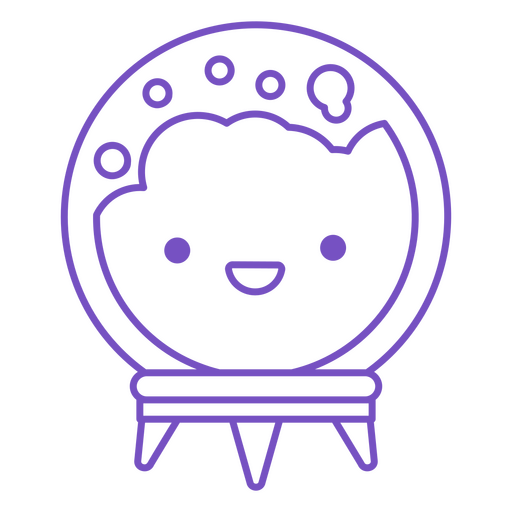 Cute magic crystal ball character  PNG Design