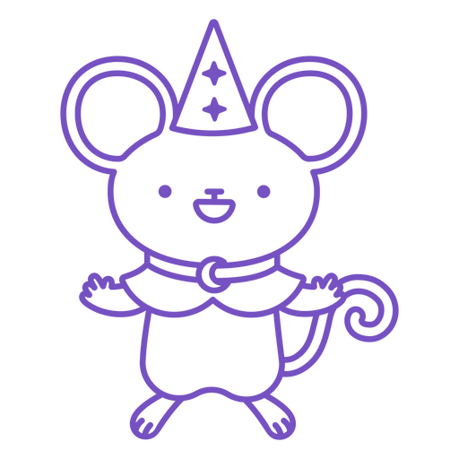 Cute wizard rat character PNG Design