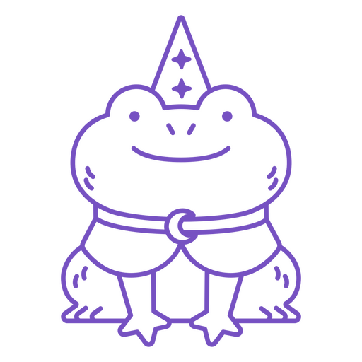 Cute frog wizard cartoon character PNG Design