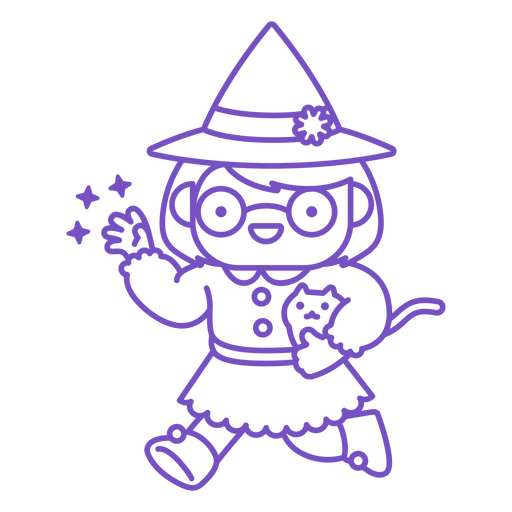 Design PNG E SVG De Desenho Simples De Coven De Bruxas Fofas De