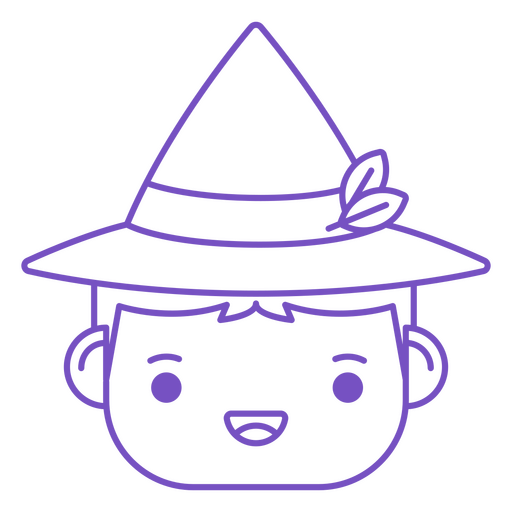 Cabeça de personagem feiticeiro bonito Desenho PNG