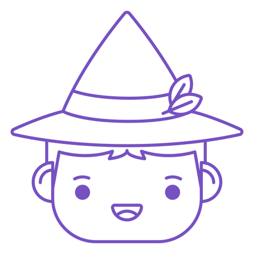 Cute wizard character head PNG Design