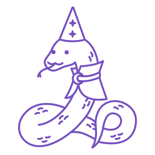Cute wizard snake character PNG Design