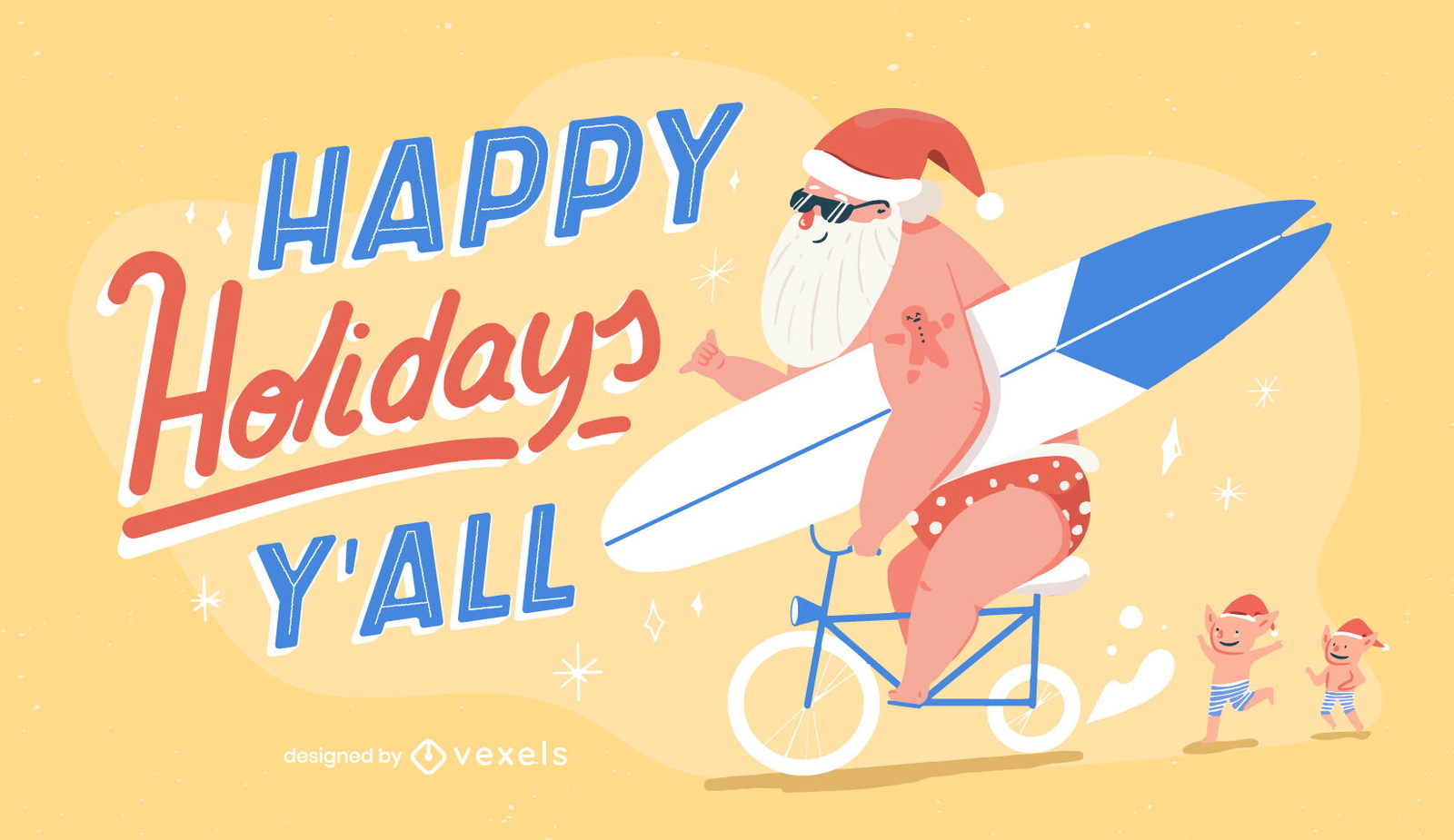 Ilustração de verão de natal de papai noel