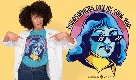 Cool Descartes philosopher t-shirt design