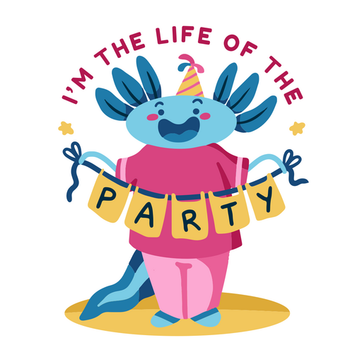 Distintivo de citação de axolotl de aniversário