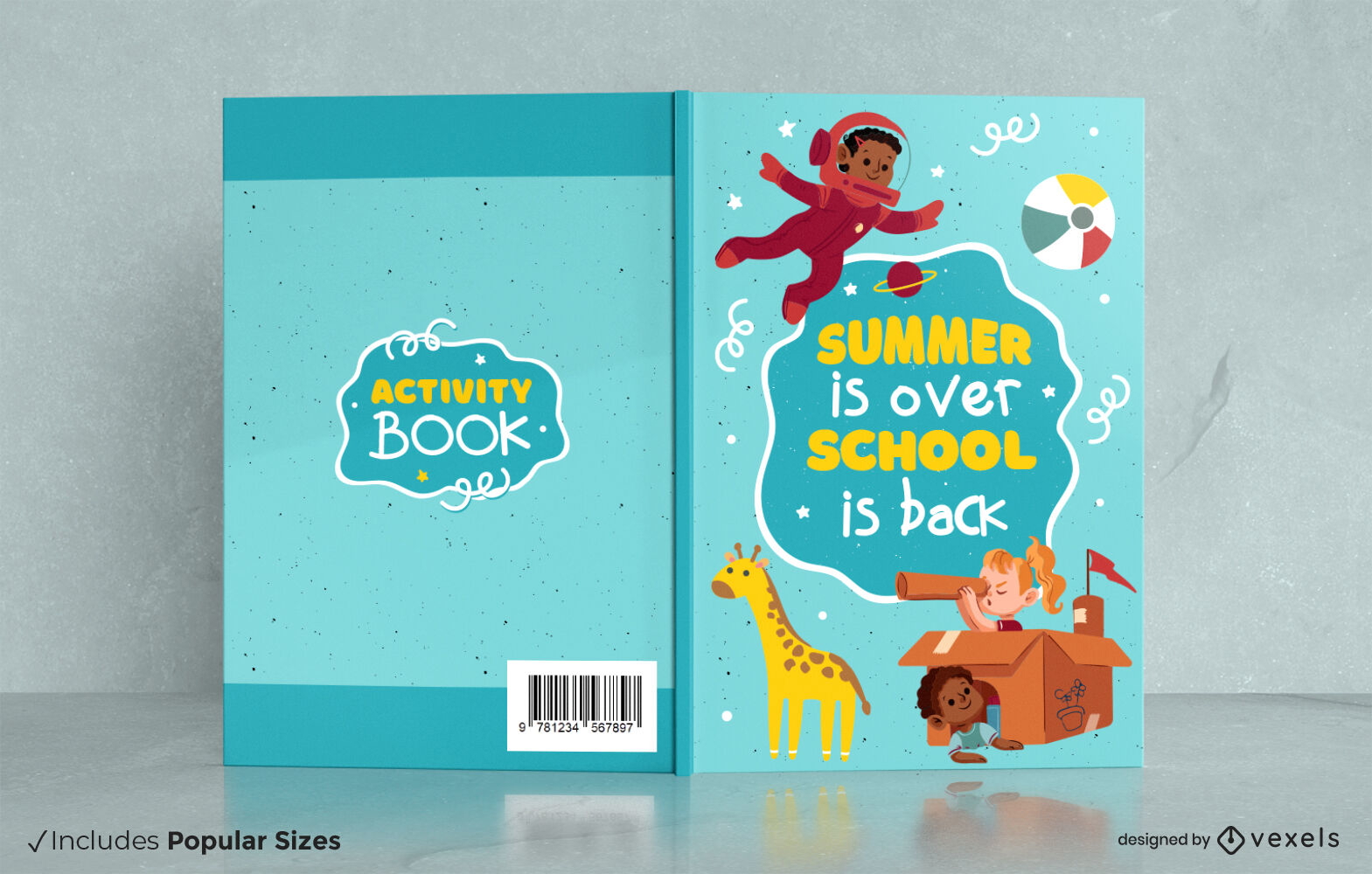 Childrens educational activity book cover design