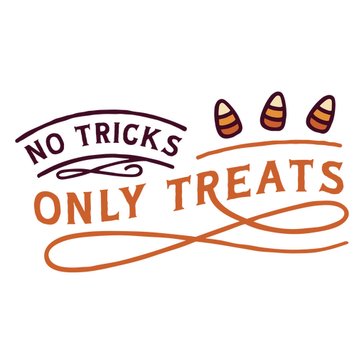 Only treats halloween quote badge PNG Design