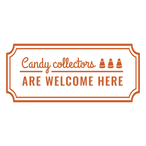 Insignia de cita de halloween simple de coleccionistas de dulces Diseño PNG