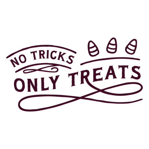 Only treats simple halloween quote badge PNG Design