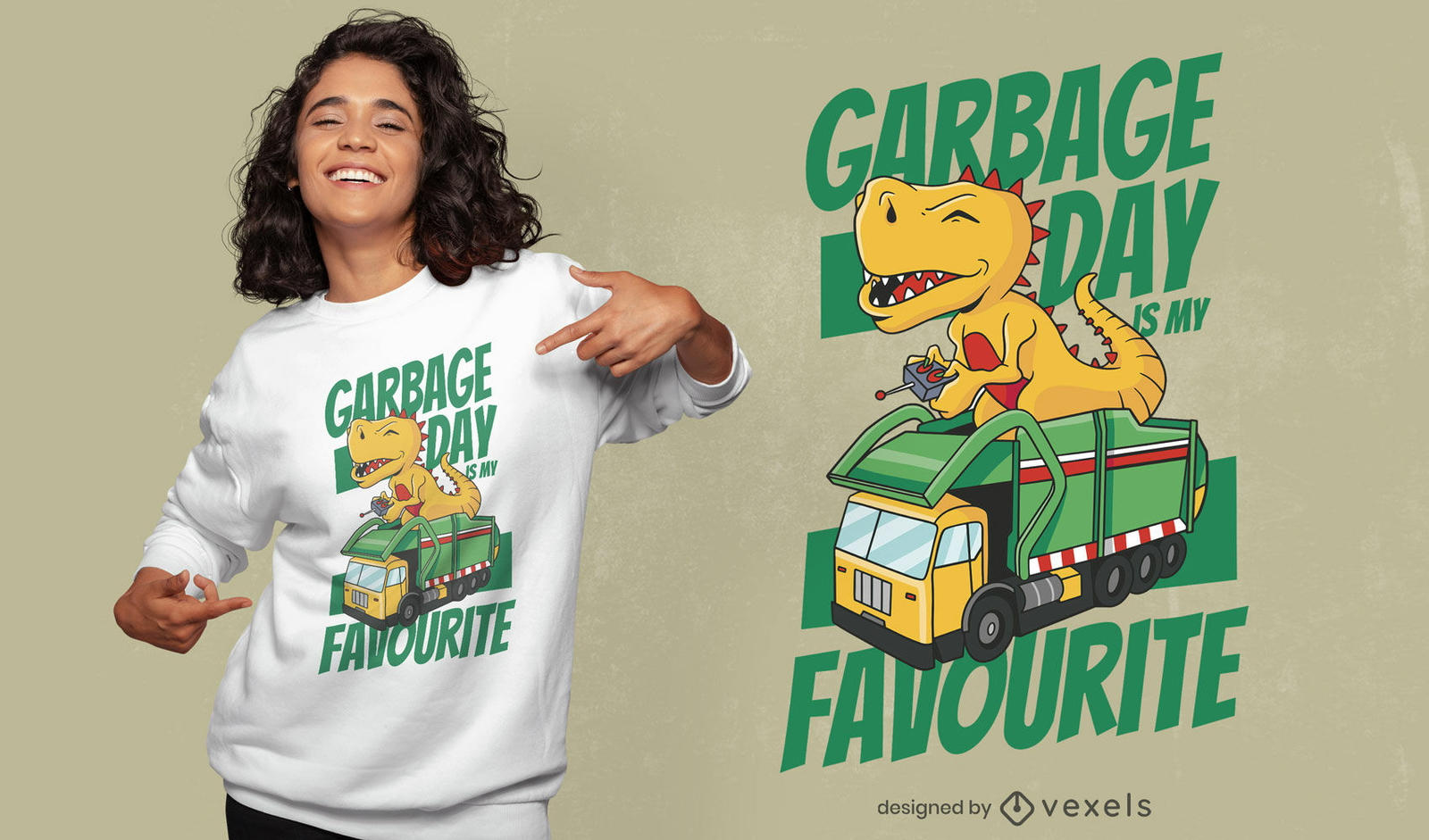 Lindo diseño de camiseta de basura t-rex