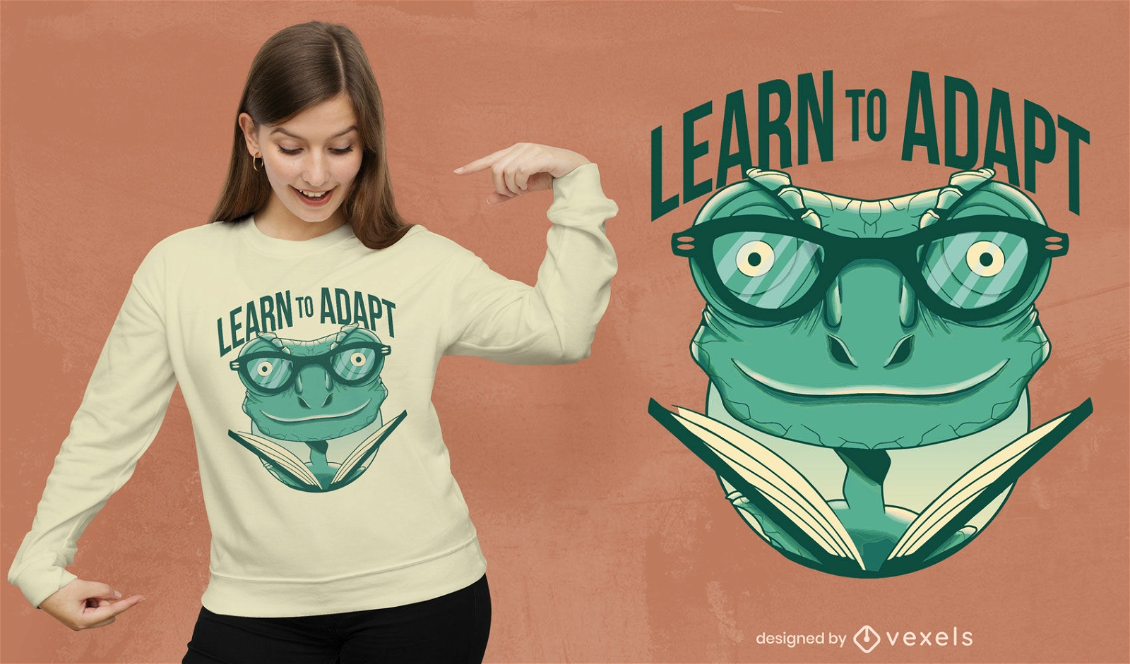 Lerne, das Cham?leon-T-Shirt-Design beim Lesen anzupassen