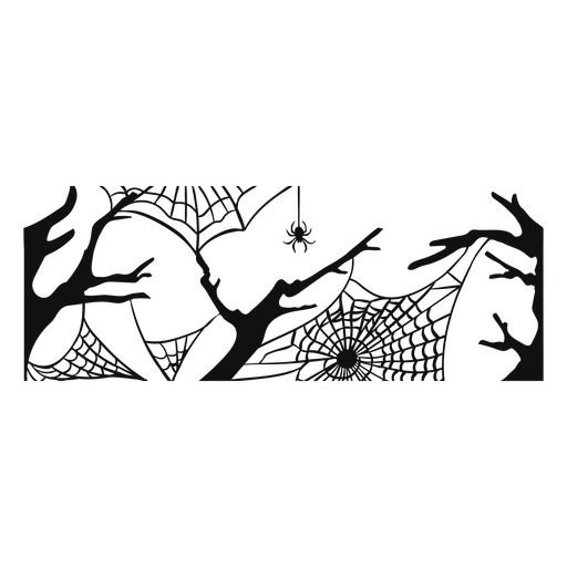 Teia de aranha no ícone de galhos de árvores Desenho PNG