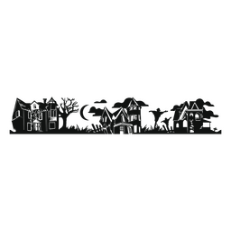 Paisagem de casas assombradas Desenho PNG