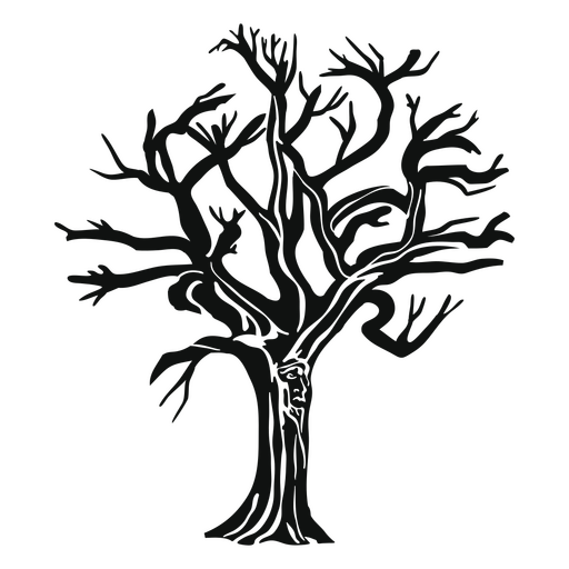 Árbol embrujado con cara Diseño PNG