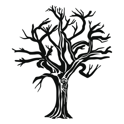 Frequentierter Baum mit Gesicht PNG-Design
