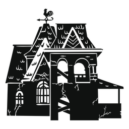 Abandoned haunted spooky house PNG Design