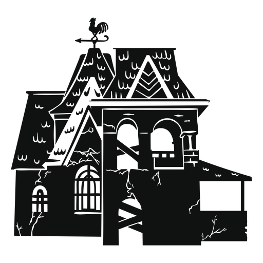 Abandoned haunted spooky house PNG Design