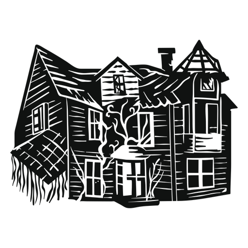 Casa embrujada espeluznante Diseño PNG