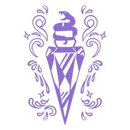 Frasco de veneno decorativo com tampa de cobra Desenho PNG