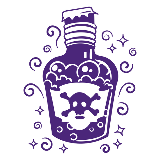 Botella de veneno burbujeante Diseño PNG