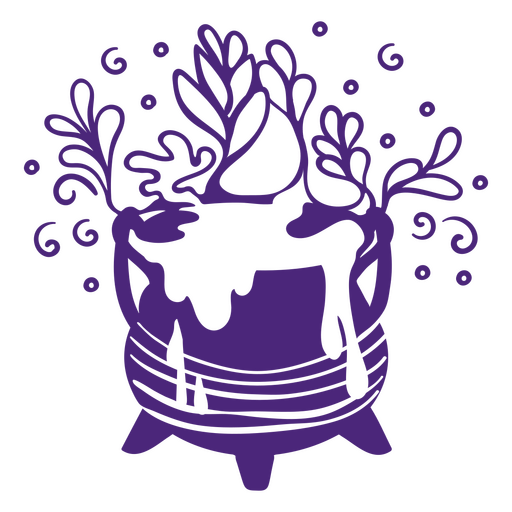 Witch's magic pot decorative plants PNG Design