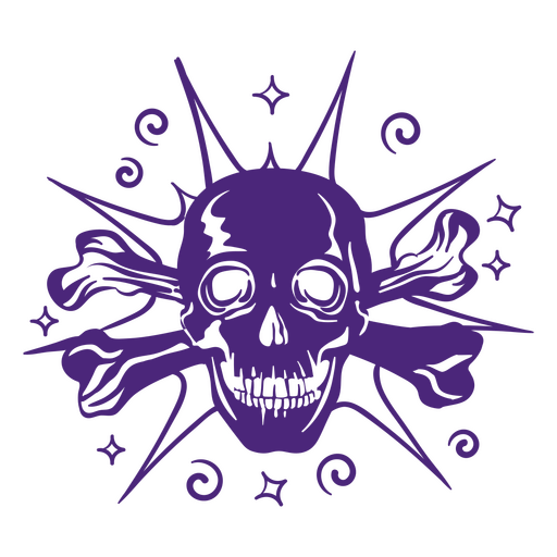Decorative poison skull icon PNG Design
