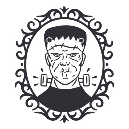 Decorative zombie character in a frame PNG Design