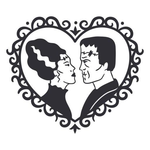 Casal de zumbis em um quadro Desenho PNG