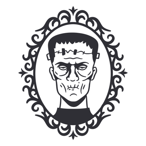 Zombie-Porträt in einem Rahmen PNG-Design