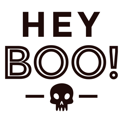 Hey boo distintivo de cita??o de esqueleto simples Desenho PNG